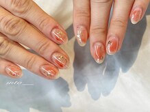 ネイルサロン イントゥ(into_)/オレンジ　ニュアンス　塗りかけ