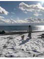 ルルココロ(rurucocoro) 海散歩☆砂浜は雪つもらず