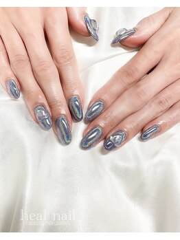 ヒールネイル(heal nail)/purple×ユニコーン×heart.
