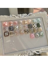 ブルー(BLUE)/フット親指アート