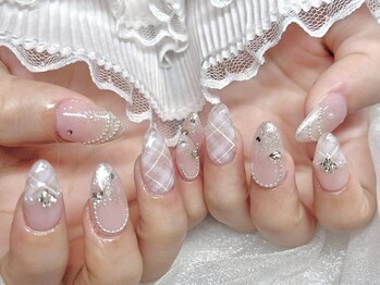 モカ 心斎橋(moca by Lee)/【Aina】チェックネイル