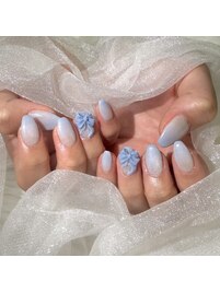 くすみブルーネイル