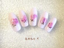 ネイルサロン あかねいろ/ふんわりニュアンスフラワー