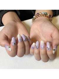 きらきらパープルネイル