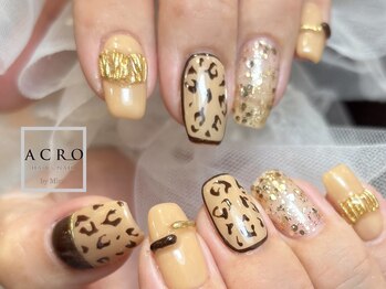 アクロネイル アンド アイ(ACRO NAIL&EYE)/秋のレオパードネイル