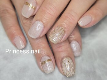 プリンセスネイル(Princess nail)/ベージュマグネット×ミラー9600