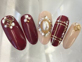 チェック柄ネイル¥8200