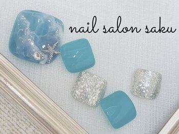 サク(saku)/フット定額デザイン/海