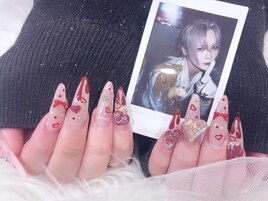 3Dハート バレンタインネイル