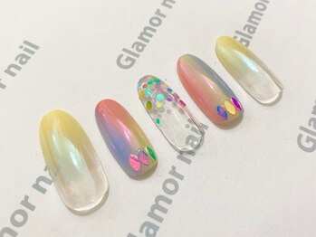 グラマーネイル(Glamor nail)/ミラー×パステル