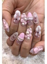 エスフィーネイルサロン ブリーユ(Esfy nailsalon Brille)/フリルとリボンとハートネイル