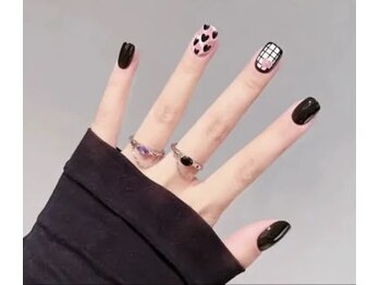 ヘブン ネイル 鶯谷(HEAVEN Nail)/ブラックハートチェック