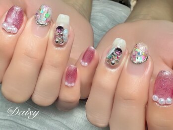 押し花ネイル　マグネットネイル