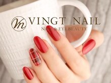 ヴァンネイル(VINGT NAIL nail&eye beauty)/定番のレッド×トレンドデザイン