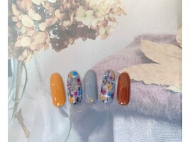 グレー×ツイードネイル