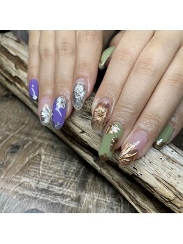 爪屋べっぴん堂/ミラーフラワーネイル