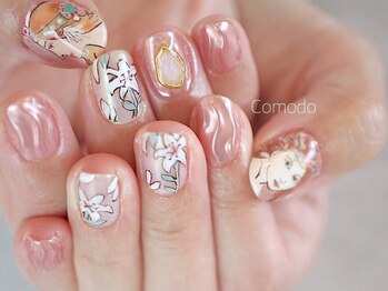 ネイル アトリエ コモード(nail atelier Comodo)/絵画ネイル [ミュシャ]