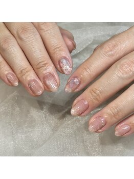 ダイガクドオリ美容室 ネイル(NAIL)/ハートの埋込み