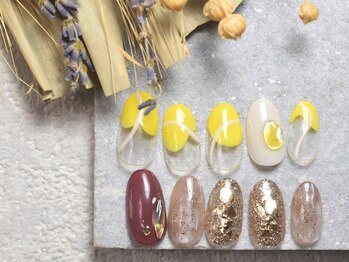 変形フレンチ×ストーンネイル