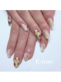 ひまわりアートネイル