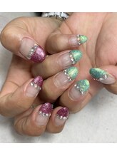 ヘアーアンドネイル ルシア(Hair&Nail Lucia)/ラメハーフフレンチ♪