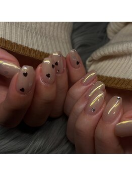 アイズニューヨークネイル(I's New York nail)/ハートホロ×パールネイル