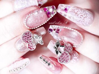 さくらんぼ × レース nail