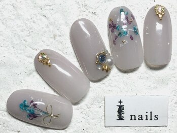 アイネイルズ 新宿店(I nails)/あじさいくすみグレー
