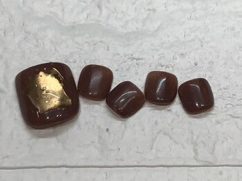 ネイルメゾン 天神店(NAIL MAISON)/ブラウンぷっくりミラー¥9000