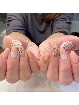 ハーティーネイル hearty nail 溝の口店/レオパード/ミラー/ピンク