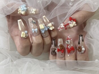 バレンタインネイル