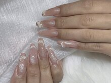 ネイルズバー 新宿店(Nails Bar)/シアーホワイトリボンネイル