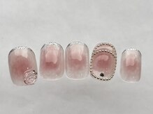アイネイルズ 恵比寿店(I nails)/ピンクチーク囲みチェーン