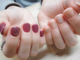 ハート♪アシンメトリーネイル☆