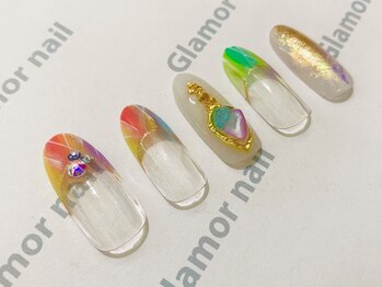 グラマーネイル(Glamor nail)/フレンチ×シェル