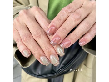 春カラーを使ったラインフレンチ