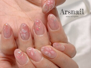 アルスネイル(Ars nail)/ふんわり桜ネイル