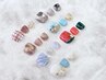 夏デザイン【フット】ワンカラーフットネイル+アート2本※遅刻厳禁￥6,800