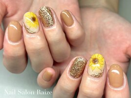 向日葵ネイル/フラワーネイル