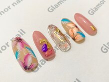 グラマーネイル(Glamor nail)/フラワー×ピンク