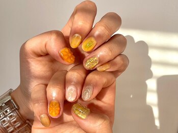 シェリーラメール 池袋店(cherie la mer)/ぷっくりフラワー nail ¥7,680