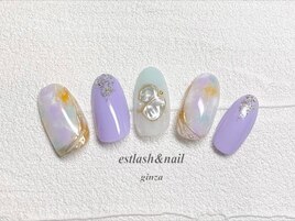 パープルタイダイネイル