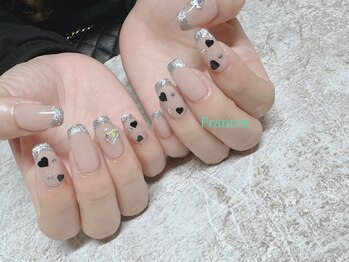 フランセス(Frances)/ハート×ラメフレンチ