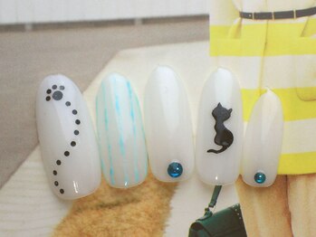 ネイルサロン ティディ(TIDY)/春夏ネイル/猫ネイル