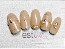 エストラッシュアンドネイル 銀座店(est lash&nail)/ベージュチェックネイル