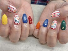 ネイルサロン ドゥ(Nail Salon Doux)/【ラテリア】カラフルフラワー