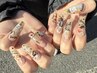 【個性派ネイル★HAND】長さだし10本+海外風アートお任せデザイン￥14500
