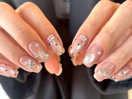 マグネット/リボン/くすみピンク