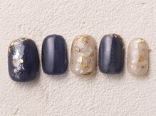 アイネイルズ 渋谷店(I nails)/ネイビーゴールドニュアンス