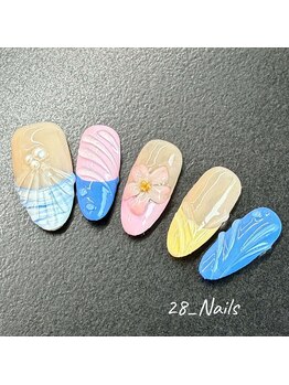 28ネイル 阿佐ヶ谷店/夏・海・マンスリーデザイン